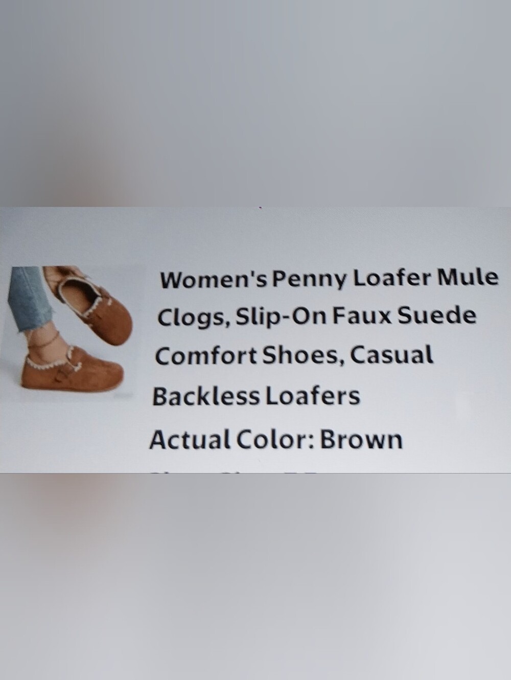 Brown Women's Penny Loafer Mule - Casual Backless Slip-On Brand NEW